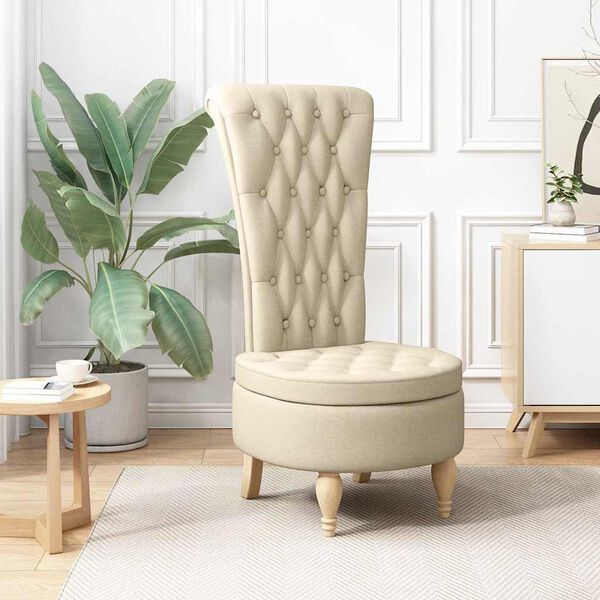 vidaXL Fotoliu slipper Crem 56,5 x 70 x 110 cm țesătură