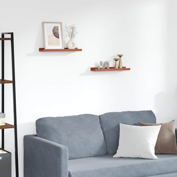 vidaXL Raft de perete cu raft 2 pcs Roșu 40 x 9 x 3 cm Lemn compozit