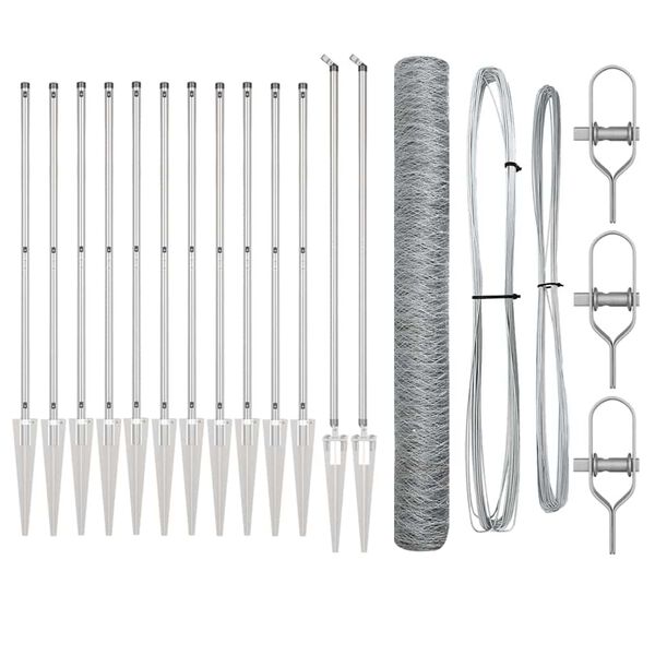 vidaXL St&acirc;lp de gard. Argintiu 25 x 1,4 m (plasă de 36 mm) Oțel