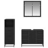 vidaXL Set de mobilier pentru baie 3 pcs Stejar Negru Lemn compozit