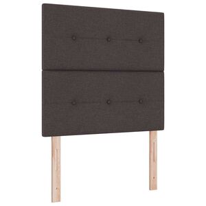 vidaXL Pat cu arc LED cu headboard Maro &icirc;nchis 90 x 190 cm țesătură
