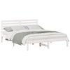 vidaXL Cadru de pat cu headboard Alb 150 x 200 cm Lemn de pin masiv