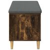 vidaXL Bancă pentru hol cu pernă cu ușă Stejar fumuriu 60 x 38 x 46 cm