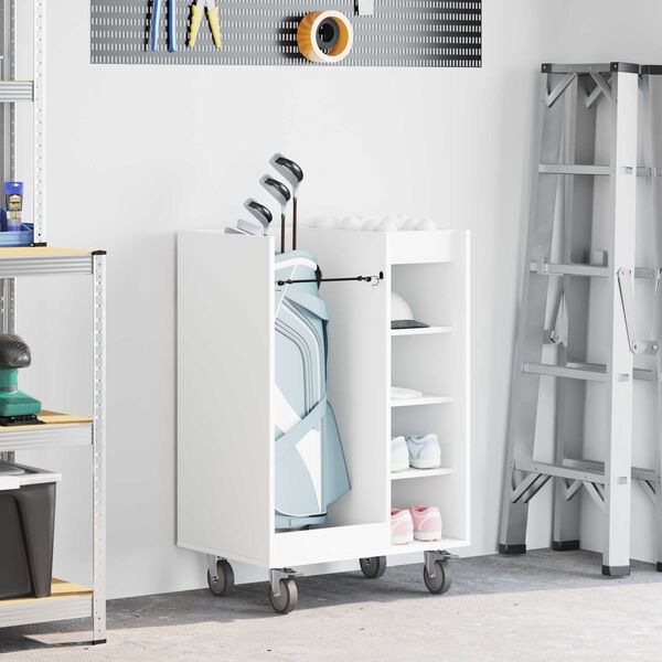 vidaXL Dulap Golf cu roata Simplu Alb 65 x 45 x 98 cm