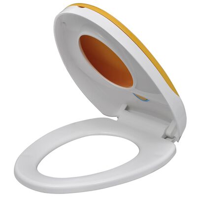vidaXL Capace WC închidere silențioasă, 2 buc., alb & galben, plastic