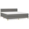 vidaXL Pat box spring cu saltea, gri &icirc;nchis, 180x200 cm, textil