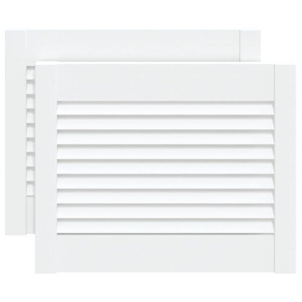 vidaXL Uși dulap design lambriu 2 buc. alb 39,5x49,4 cm lemn masiv pin