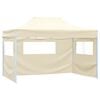 vidaXL Cort pliabil cu 3 pereți, 3 x 4,5 m, crem