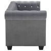 vidaXL Canapea Chesterfield cu 3 locuri, catifea, 199x75x72 cm, gri