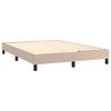 vidaXL Pat box spring cu saltea, cappuccino, 140x190cm piele ecologică
