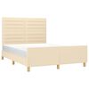 vidaXL Cadru de pat fără saltea, crem, 140x200 cm, textil