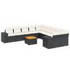 vidaXL Set canapele de grădină cu perne, 11 piese, negru, poliratan