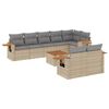 vidaXL Set canapele de grădină, 9 piese, cu perne, bej, poliratan