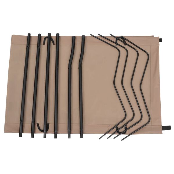 vidaXL Pat de camping, gri taupe, 180x60x19 cm, țesătură oxford & oțel