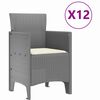 vidaXL Set de masă pentru grădină cu pernă 13 pcs Gri deschis