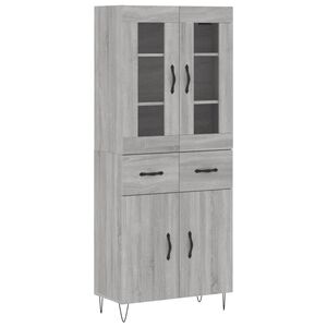 vidaXL Dulap &icirc;nalt, gri sonoma, 69,5x34x180 cm, lemn compozit