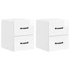vidaXL Dulap de noapte suspendat cu sertar 2 pcs Alb foarte lucios