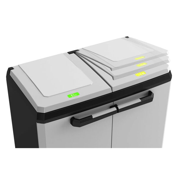 Keter Dulap de reciclare Split Premium, gri și negru, 92 cm