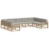 vidaXL Set de canapele de exterior cu pernă 9 pcs Alb și gri deschis