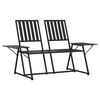 vidaXL Bancă de grădină cu 2 locuri, negru, 165 cm, oțel