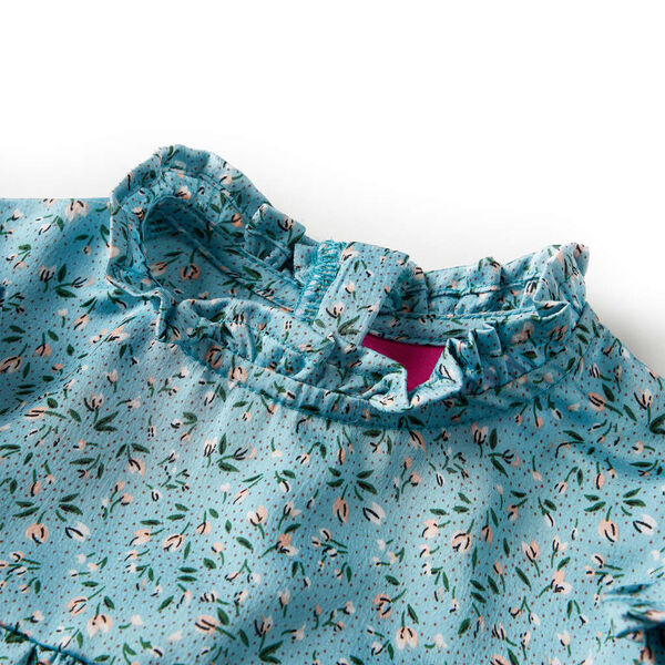 Rochie pentru copii cu mâneci lungi, albastru, 92