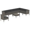 vidaXL Set mobilier de grădină cu perne, 9 piese, gri, poliratan