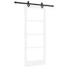 vidaXL Ușă glisantă Alb 83 x 202 cm Lemn masiv de pin și sticlă