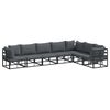 vidaXL Set de canapele pentru grădină 7 buc. Negru Aluminiu
