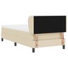 vidaXL Pat cu arcuri cu saltea cu headboard Crem 90 x 200 cm țesătură