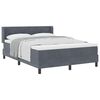 vidaXL Pat cu arcuri cu headboard Gri &icirc;nchis 200 x 160 cm Catifea