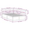 vidaXL Pat cu bibliotecă fără saltea, alb, 120x190 cm, lemn masiv pin