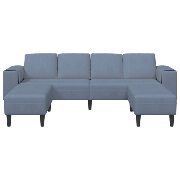 vidaXL Sofa din material textil cu pernă albastru Țesătură de catifea
