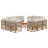 vidaXL Set de canapele de exterior 13 pcs Alb Natural și Crem