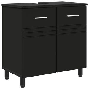 vidaXL Unitate Vanity pentru Baie Negru 60 x 35 x 60 cm Lemn prelucrat