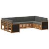 vidaXL Set canapea sectională cu pernă 7 pcs Natural și Antracit