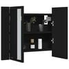 vidaXL Dulap de baie cu oglindă și LED, negru, 60x12x45 cm acril