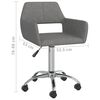 vidaXL Scaune de bucătărie pivotante, 2 buc., gri deschis, textil