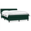 vidaXL Pat box spring cu saltea, Verde &icirc;nchis, 140x210 cm, catifea