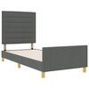 vidaXL Cadru de pat cu headboard Gri &icirc;nchis 90 x 200 cm țesătură
