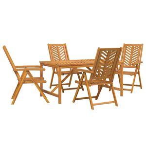 vidaXL Set de masă pentru grădină 5 pcs Maro Lemn Solid de Acacia