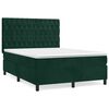 vidaXL Pat box spring cu saltea, verde &icirc;nchis, 140x190 cm, catifea