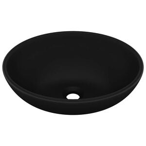 vidaXL Chiuvetă de lux, negru mat, 40 x 33 cm, ceramică, formă ovală