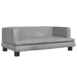 vidaXL Canapea pentru copii, gri deschis, 80x45x30 cm, catifea