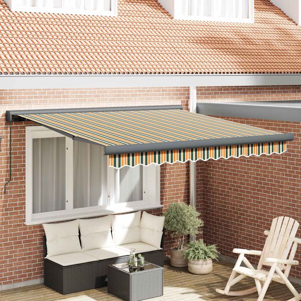 vidaXL Cortina Retractabilă Multicolour 350 x 250 cm Stofă și Metal