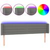 vidaXL Tăblie de pat cu LED, gri &icirc;nchis, 163x16x78/88 cm, textil