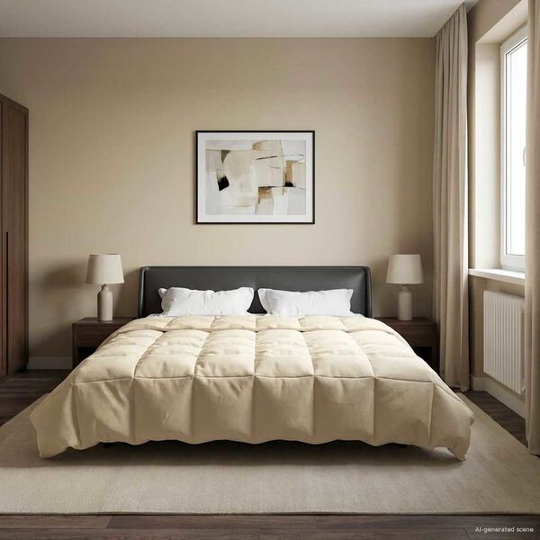 vidaXL Pilotă de vară Patos Crem 220 x 240 cm Microfibră