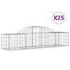 vidaXL Coșuri gabion arcuite 25 buc, 200x50x40/60 cm, fier galvanizat
