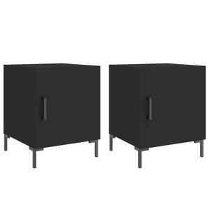 vidaXL Noptiere, 2 buc., negru, 40x40x50 cm, lemn compozit