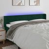vidaXL Tăblie de pat cu LED, verde &icirc;nchis, 163x16x78/88 cm, catifea
