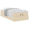 vidaXL Cadru de pat otoman cu saltea crem 90x200cm stofa